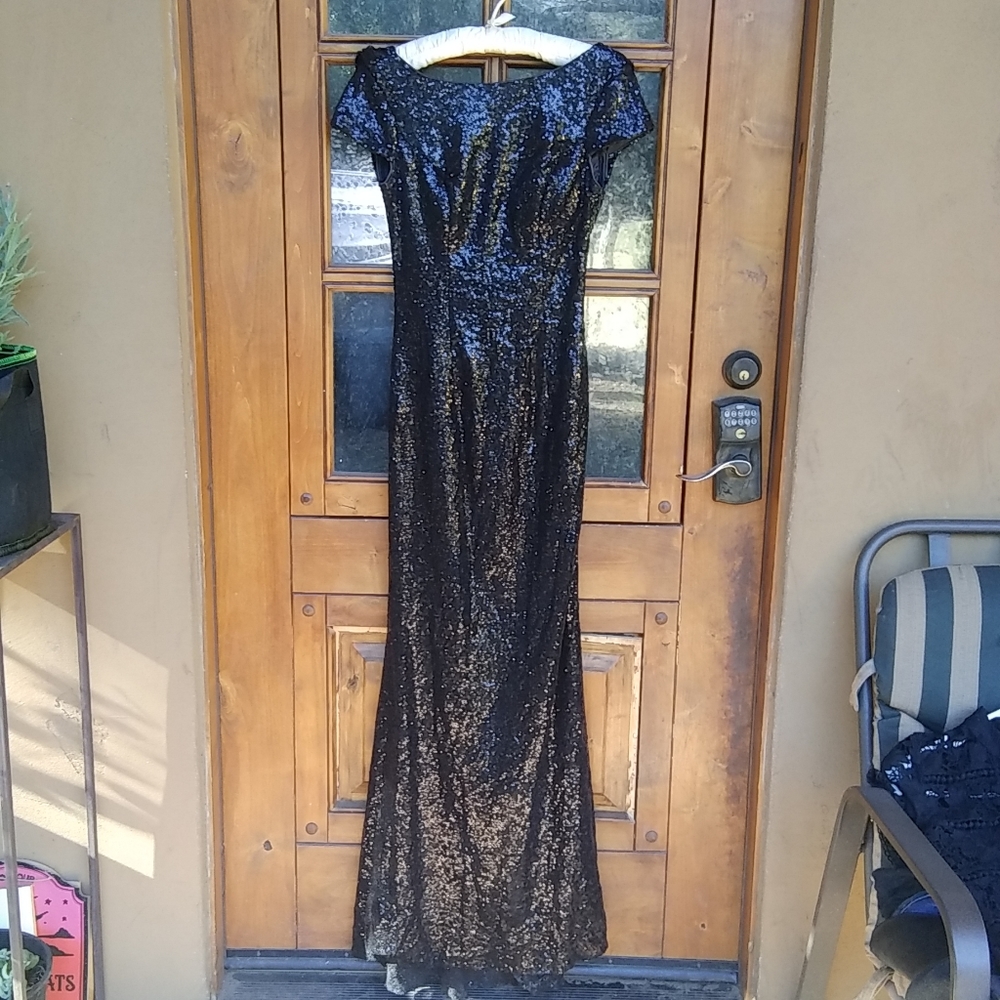 Floor length sequin evening gown